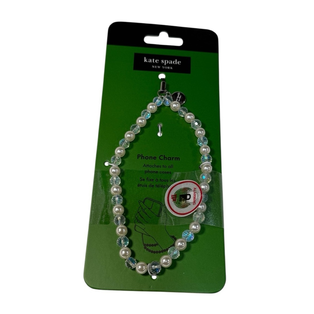 Kate Spade New York Phone Charm Wrist Lanyard – Pearl & Beads – NEW